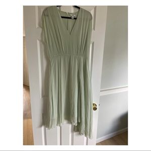 Mint Green Asymmetrical Chiffon Dress